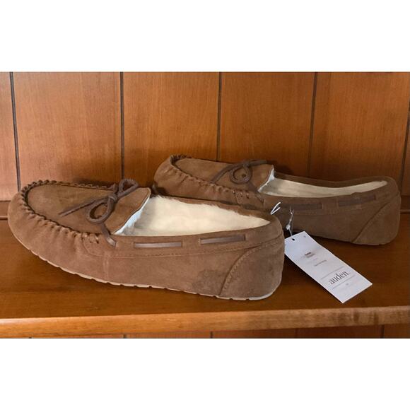 NWT Auden Size 10 Suede Slippers with Faux Fur Lining - Picture 3 of 4